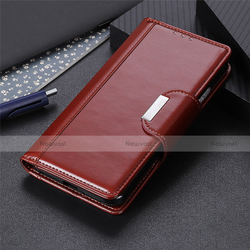 Leather Case Stands Flip Cover L05 Holder for Huawei Nova 8 SE 5G Brown