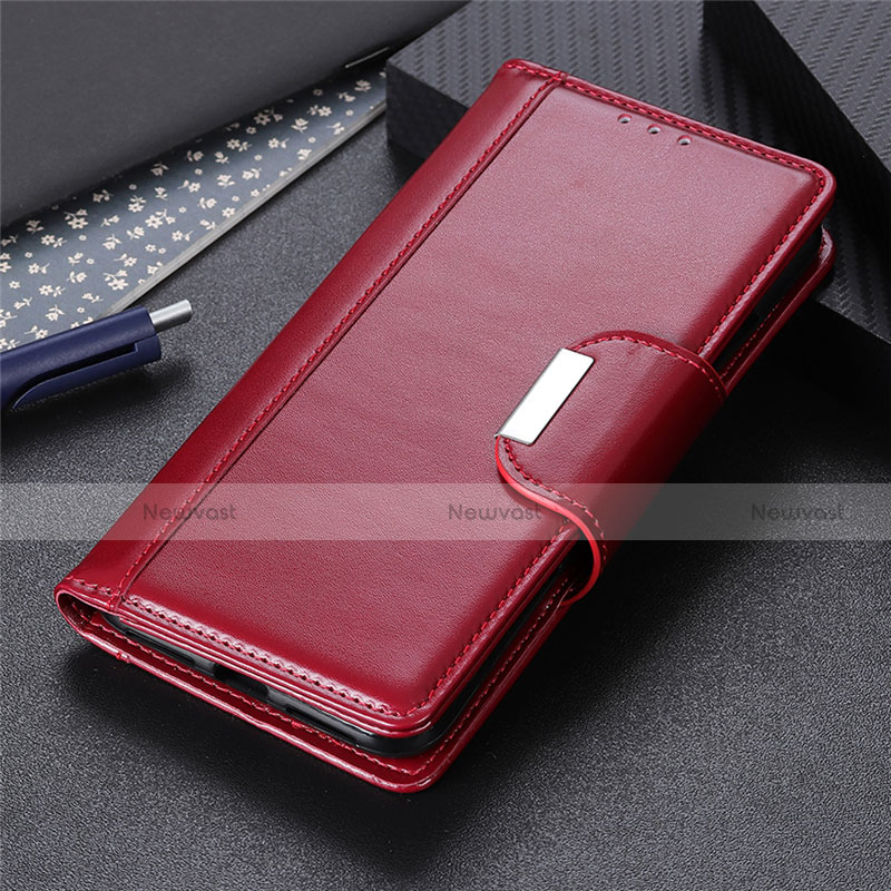Leather Case Stands Flip Cover L05 Holder for Huawei Nova 8 SE 5G Red Wine