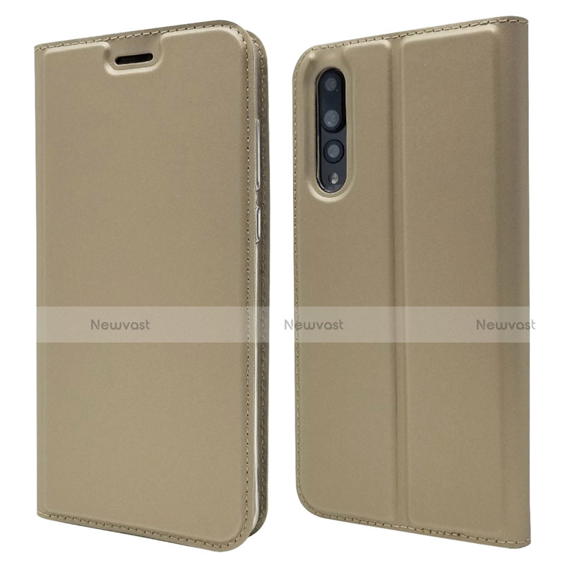 Leather Case Stands Flip Cover L05 Holder for Huawei P20 Pro Gold