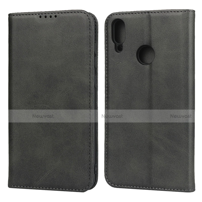 Leather Case Stands Flip Cover L05 Holder for Huawei Y7 (2019) Black