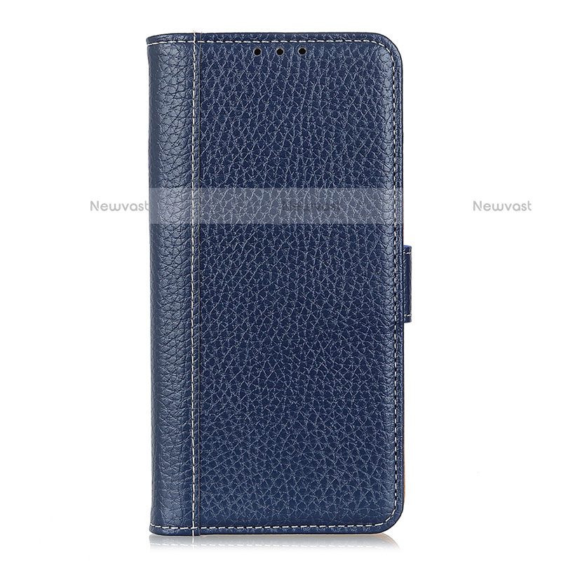 Leather Case Stands Flip Cover L05 Holder for LG Velvet 4G Blue