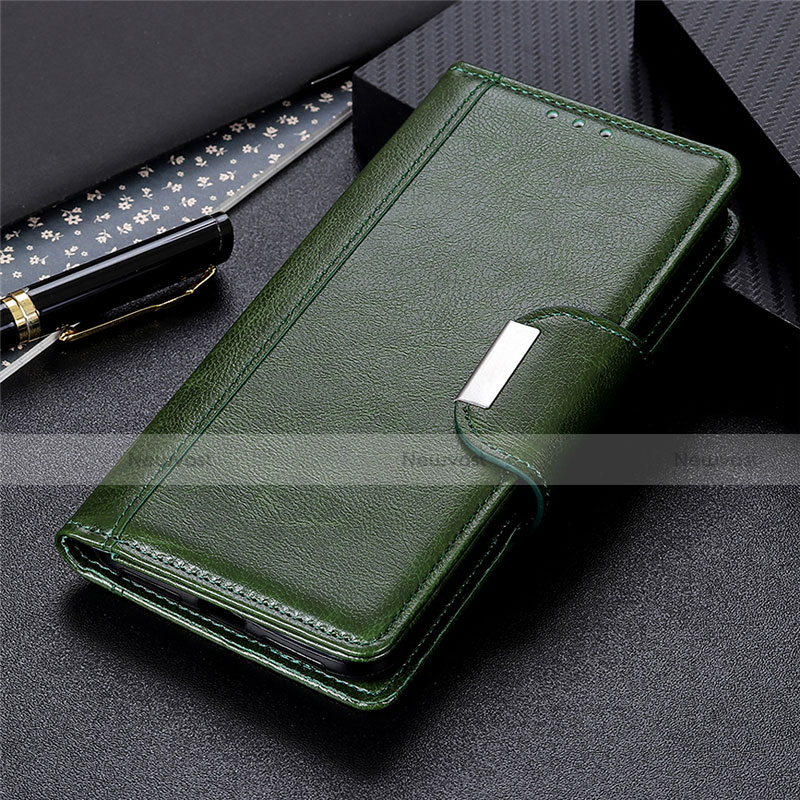 Leather Case Stands Flip Cover L05 Holder for Motorola Moto E6s (2020) Green