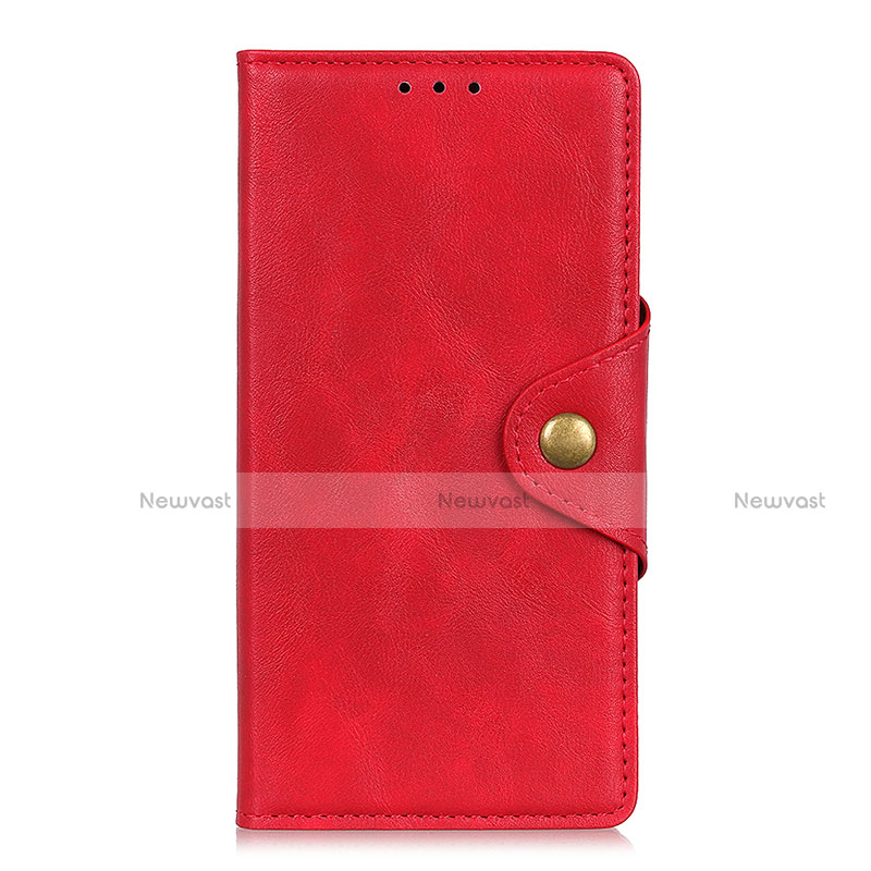 Leather Case Stands Flip Cover L05 Holder for Motorola Moto G8 Power Lite Red