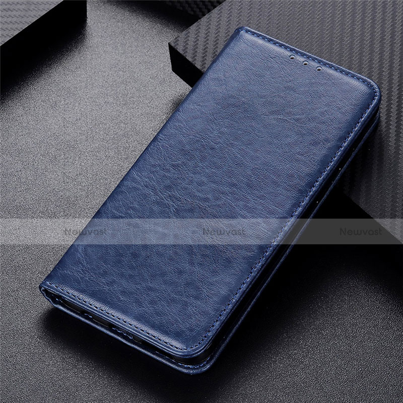 Leather Case Stands Flip Cover L05 Holder for Motorola Moto G9 Plus Blue