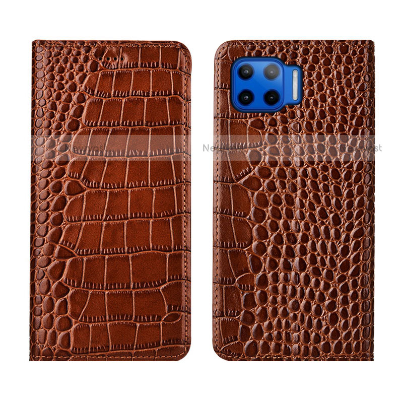 Leather Case Stands Flip Cover L05 Holder for Motorola Moto One 5G