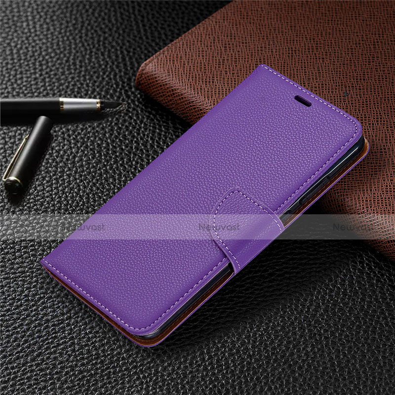 Leather Case Stands Flip Cover L05 Holder for Nokia 5.3 Purple