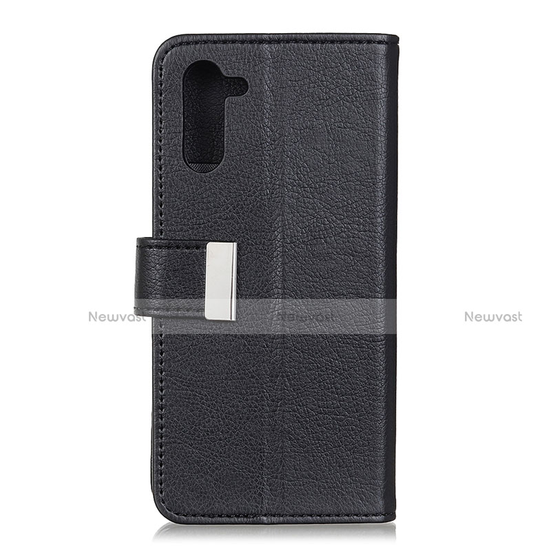 Leather Case Stands Flip Cover L05 Holder for OnePlus Nord Black