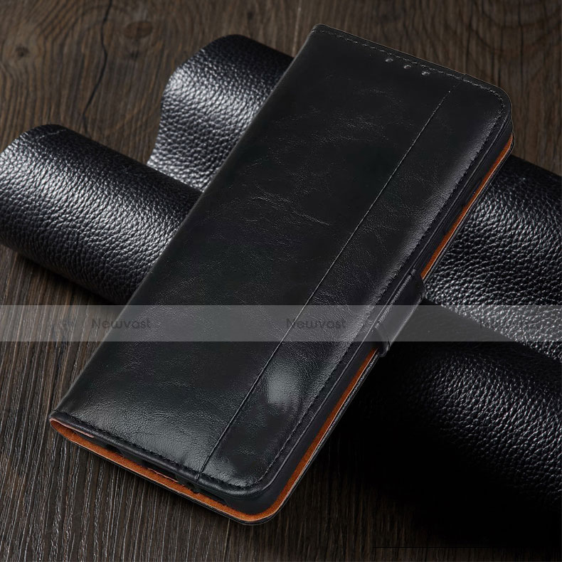 Leather Case Stands Flip Cover L05 Holder for Oppo A92s 5G Black