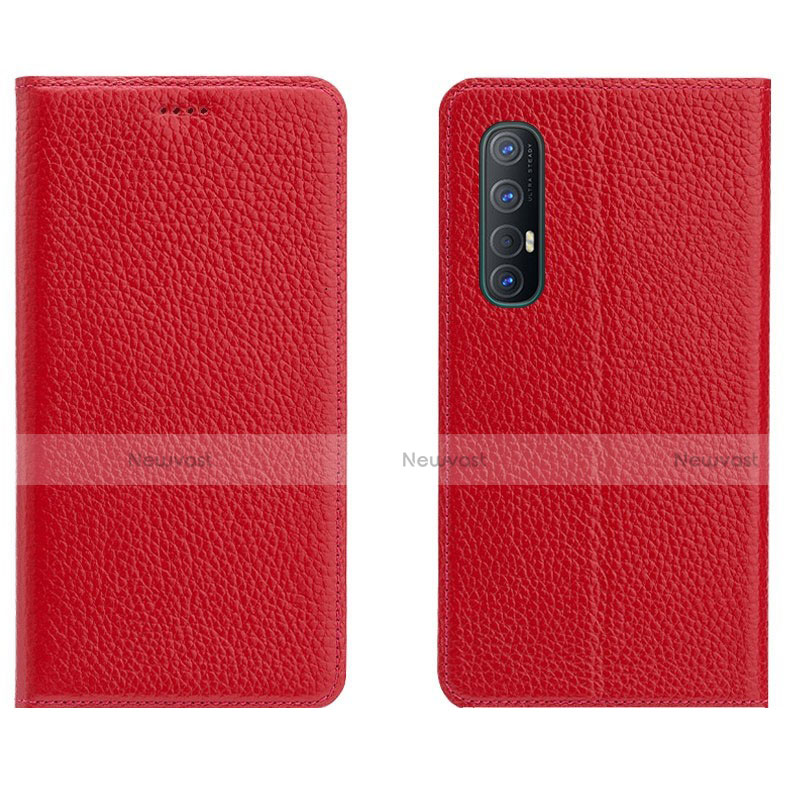 Leather Case Stands Flip Cover L05 Holder for Oppo Find X2 Neo Red