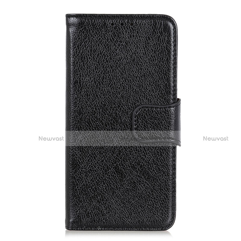 Leather Case Stands Flip Cover L05 Holder for Realme C17 Black