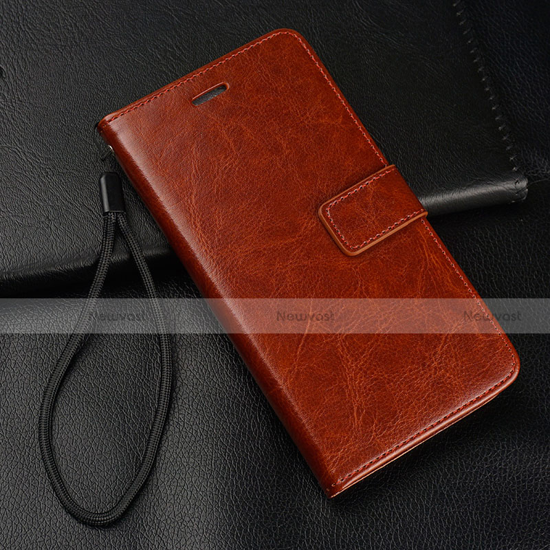 Leather Case Stands Flip Cover L05 Holder for Realme XT Brown