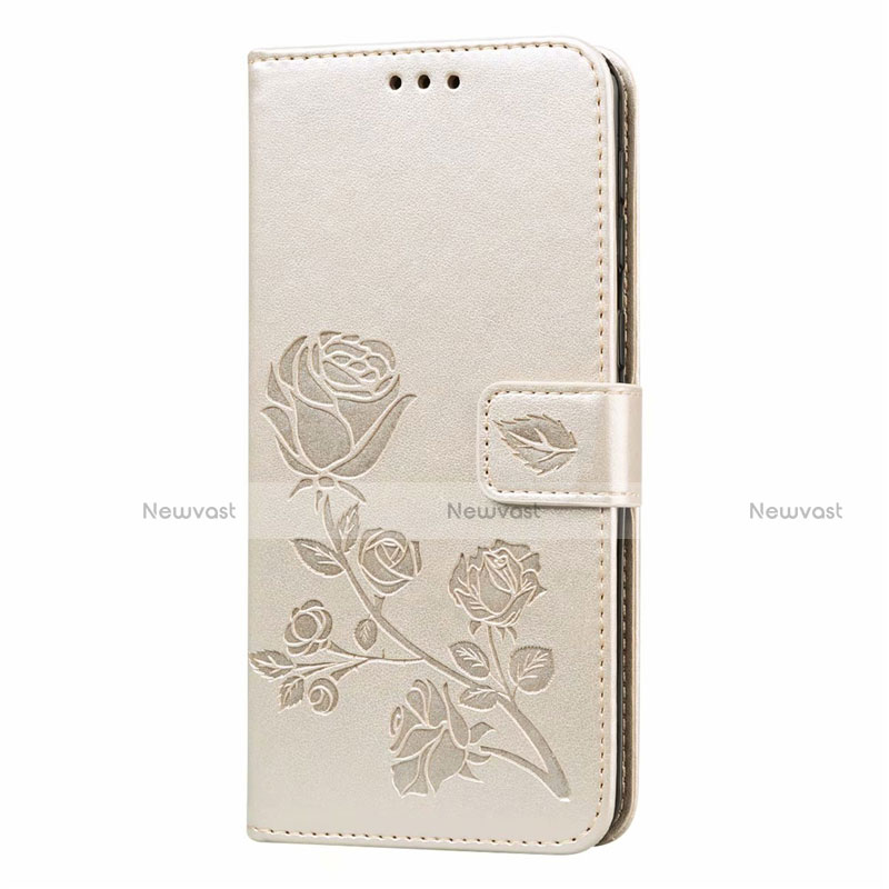 Leather Case Stands Flip Cover L05 Holder for Samsung Galaxy M21s Gold