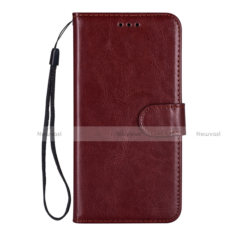 Leather Case Stands Flip Cover L05 Holder for Samsung Galaxy S20 5G Brown