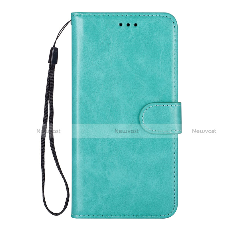 Leather Case Stands Flip Cover L05 Holder for Samsung Galaxy S20 Plus Cyan