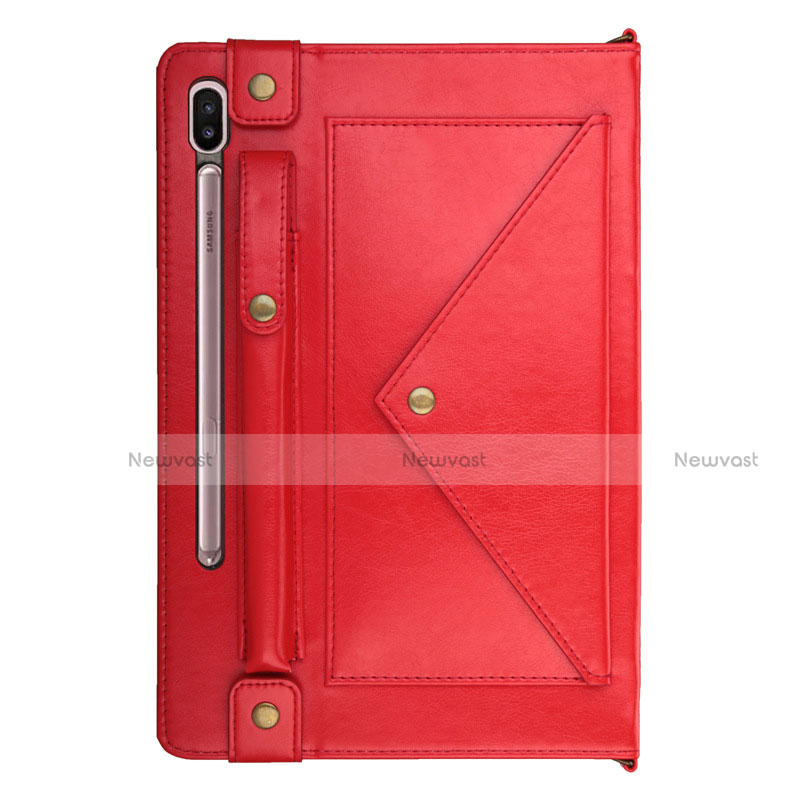 Leather Case Stands Flip Cover L05 Holder for Samsung Galaxy Tab S6 10.5 SM-T860 Red