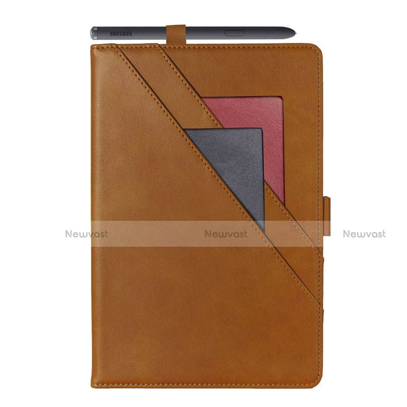 Leather Case Stands Flip Cover L05 Holder for Samsung Galaxy Tab S6 Lite 4G 10.4 SM-P615 Orange