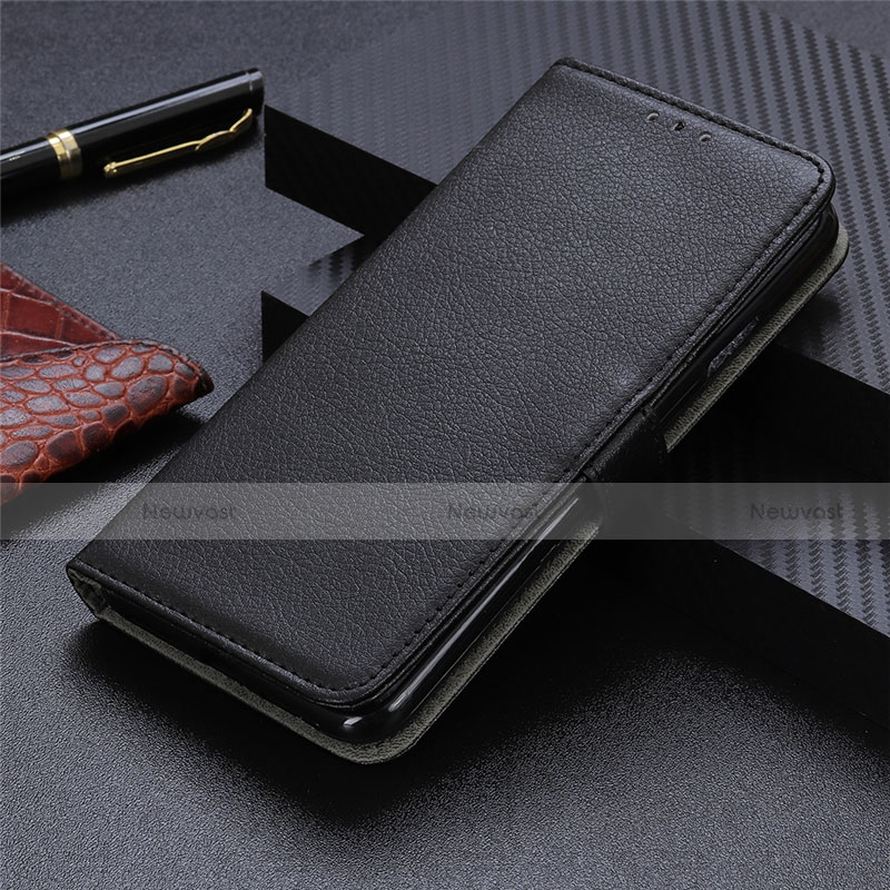Leather Case Stands Flip Cover L05 Holder for Sharp AQUOS Sense4 Plus Black