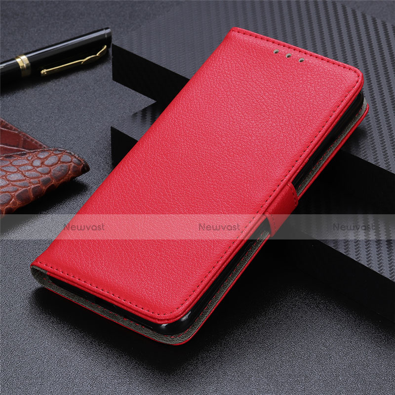 Leather Case Stands Flip Cover L05 Holder for Sharp AQUOS Sense4 Plus Red