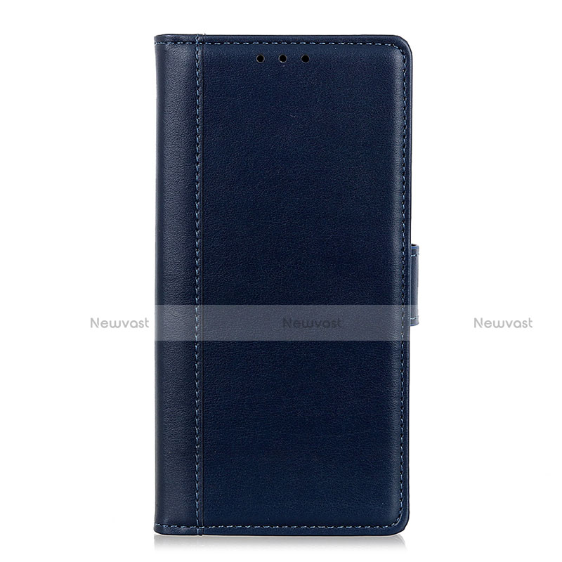 Leather Case Stands Flip Cover L05 Holder for Xiaomi Mi 10 Lite Blue