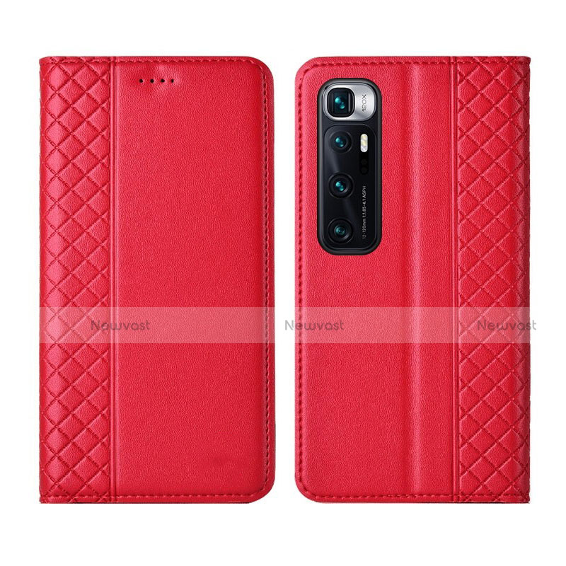 Leather Case Stands Flip Cover L05 Holder for Xiaomi Mi 10 Ultra Red