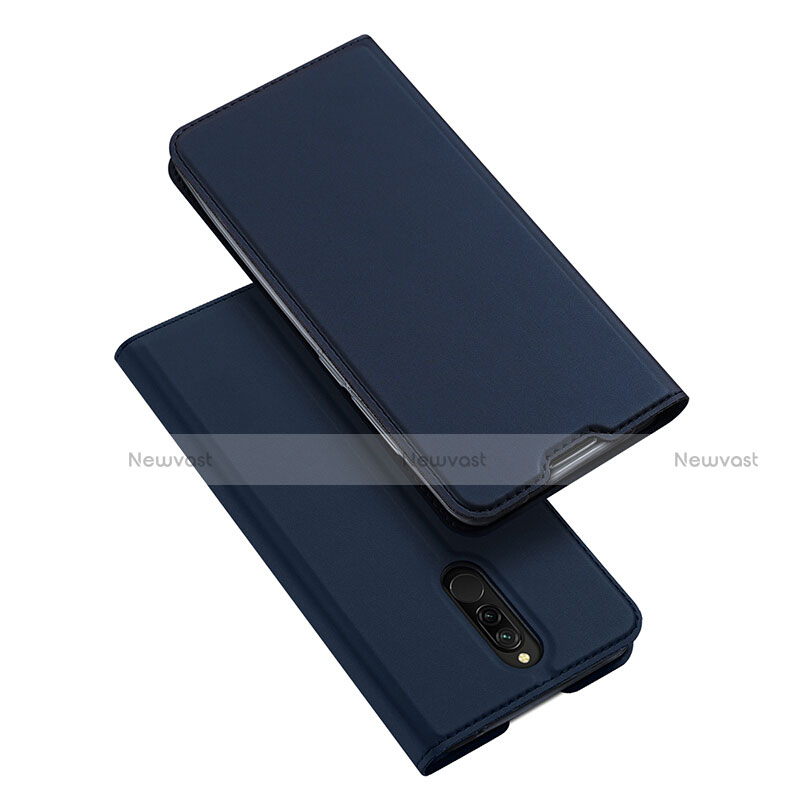 Leather Case Stands Flip Cover L05 Holder for Xiaomi Redmi 8 Blue