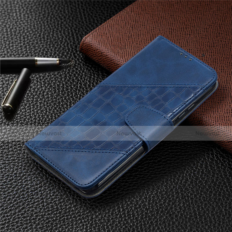 Leather Case Stands Flip Cover L05 Holder for Xiaomi Redmi 9C Blue