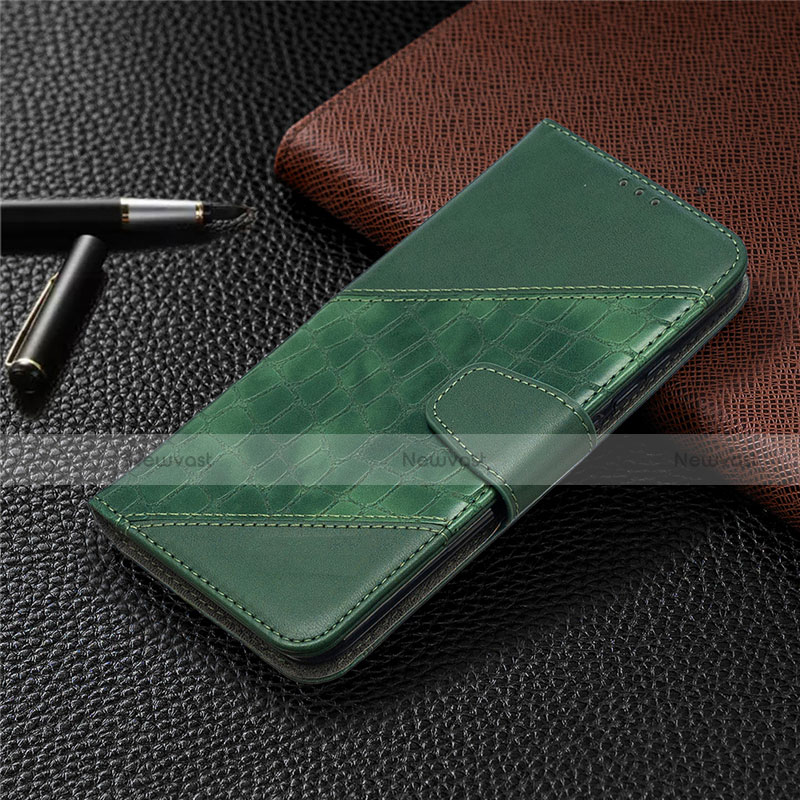 Leather Case Stands Flip Cover L05 Holder for Xiaomi Redmi 9C Green