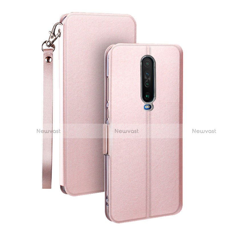 Leather Case Stands Flip Cover L05 Holder for Xiaomi Redmi K30 5G Rose Gold