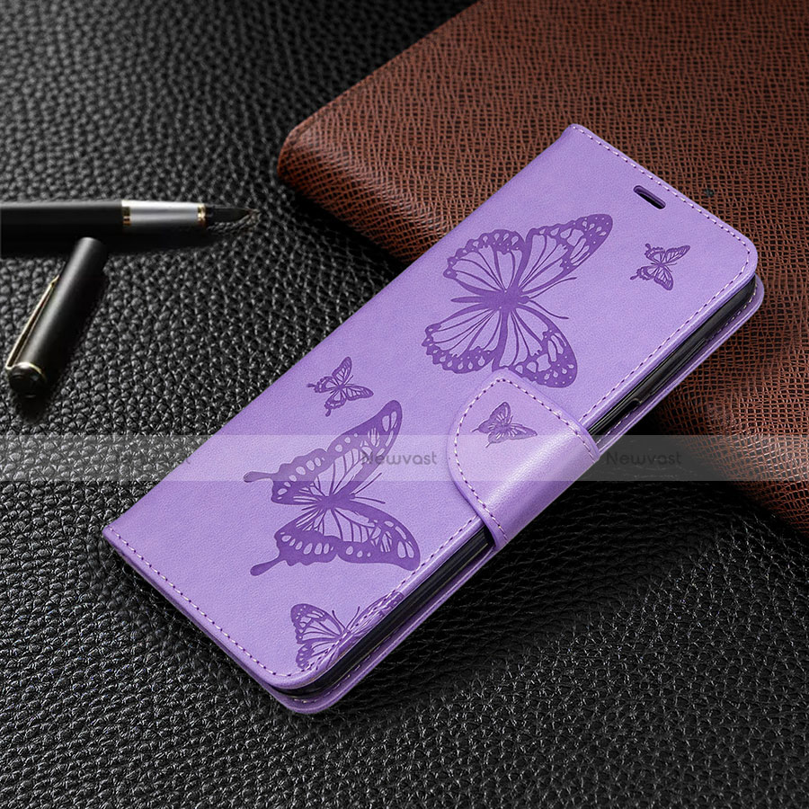 Leather Case Stands Flip Cover L05 Holder for Xiaomi Redmi Note 9 Pro Max Purple