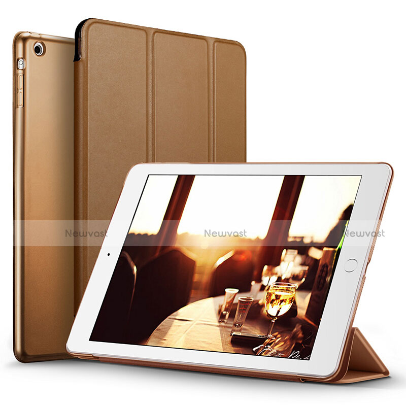 Leather Case Stands Flip Cover L06 for Apple iPad Mini 2 Brown