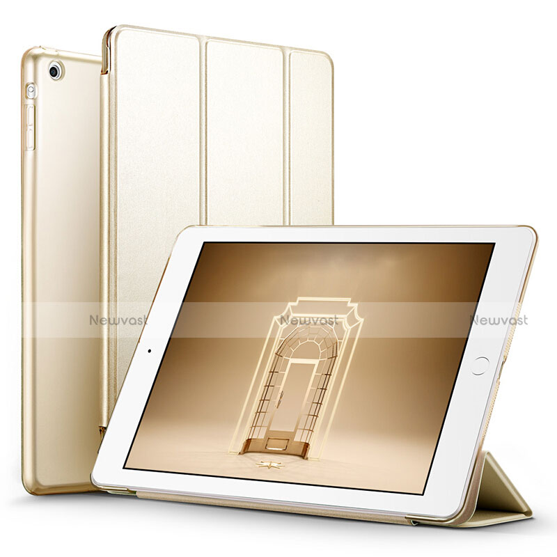 Leather Case Stands Flip Cover L06 for Apple iPad Mini 2 Gold