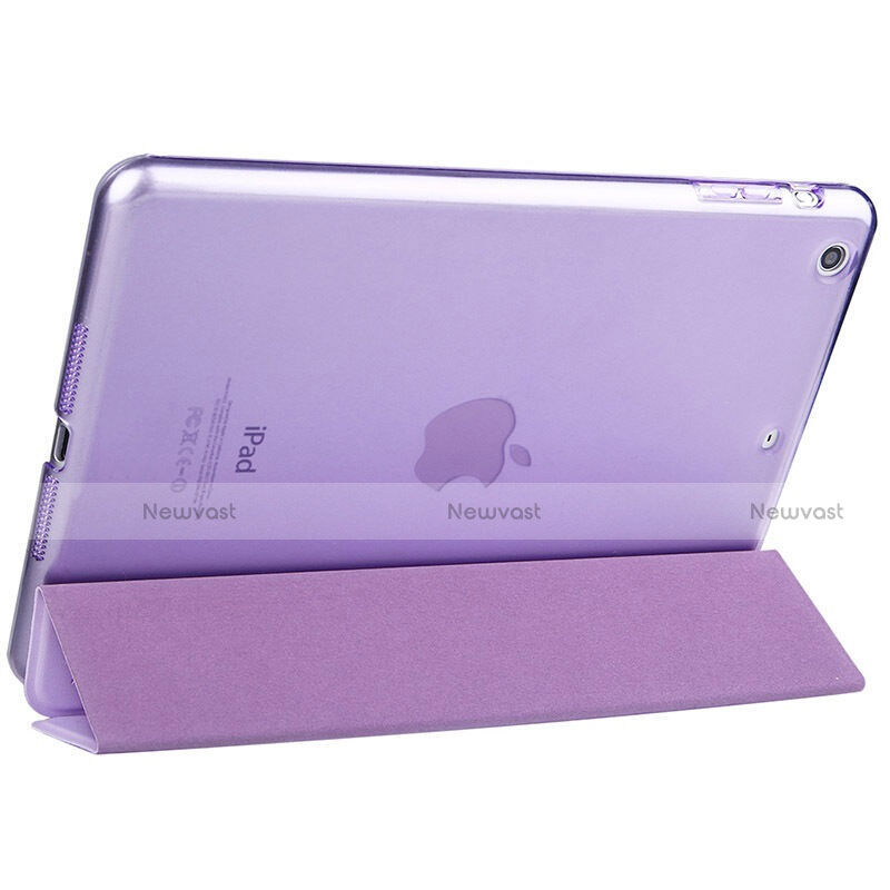 Leather Case Stands Flip Cover L06 for Apple iPad Mini 2 Purple