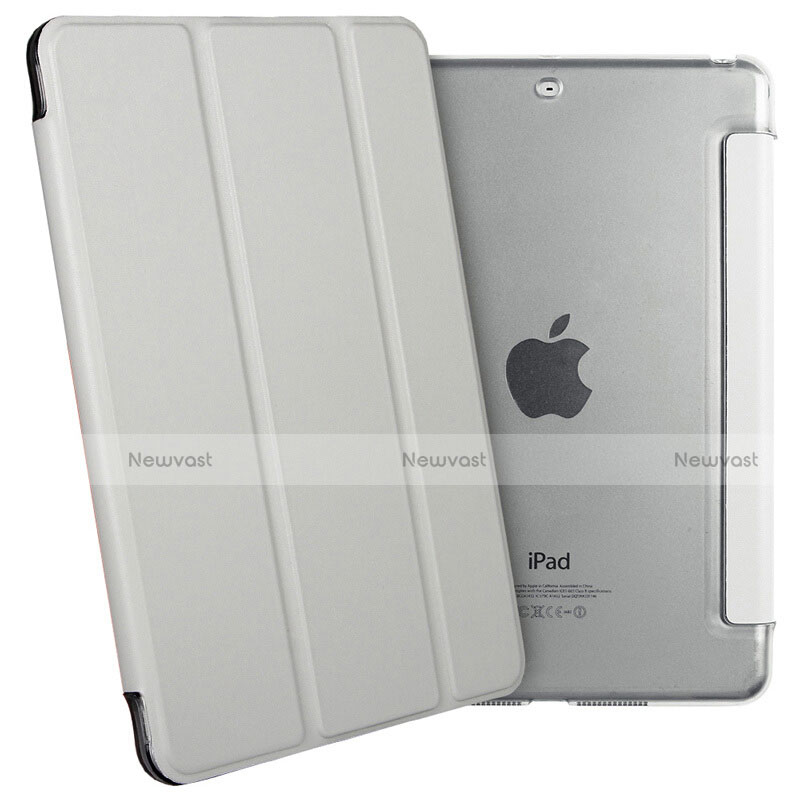 Leather Case Stands Flip Cover L06 for Apple iPad Mini 2 Silver