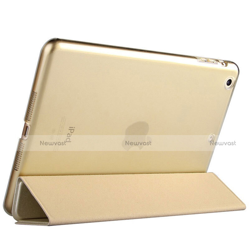 Leather Case Stands Flip Cover L06 for Apple iPad Mini 3 Gold