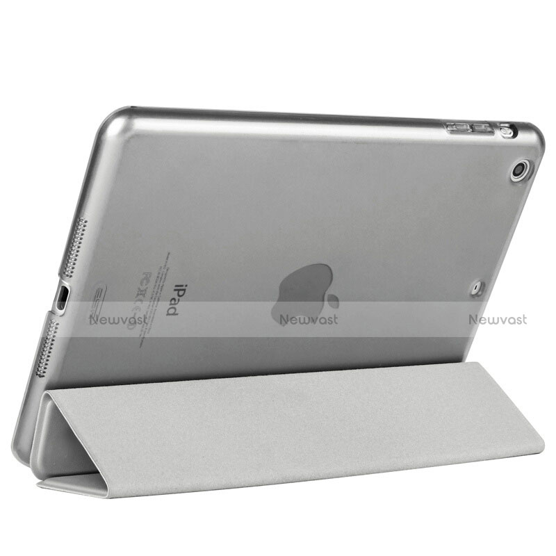 Leather Case Stands Flip Cover L06 for Apple iPad Mini 3 Silver