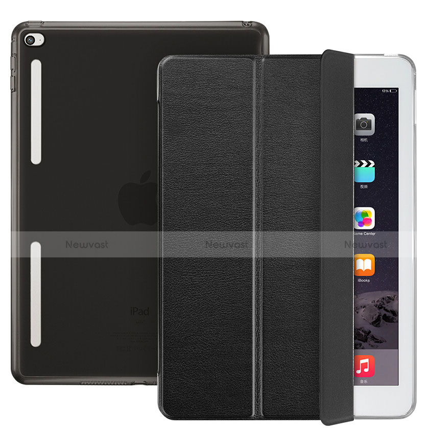 Leather Case Stands Flip Cover L06 for Apple iPad Mini 4 Black