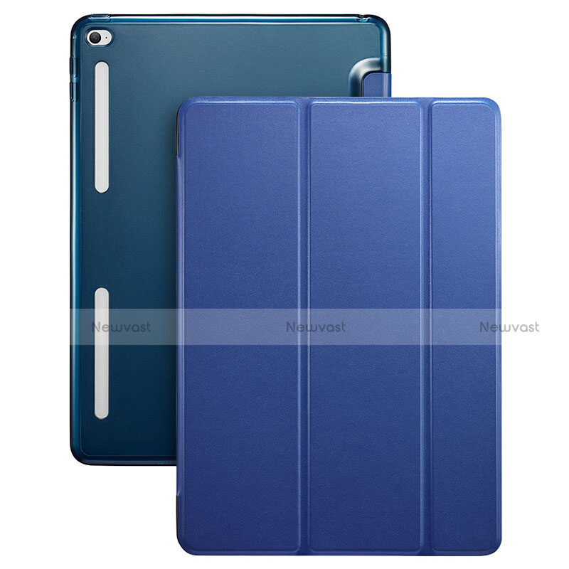 Leather Case Stands Flip Cover L06 for Apple iPad Mini 4 Blue