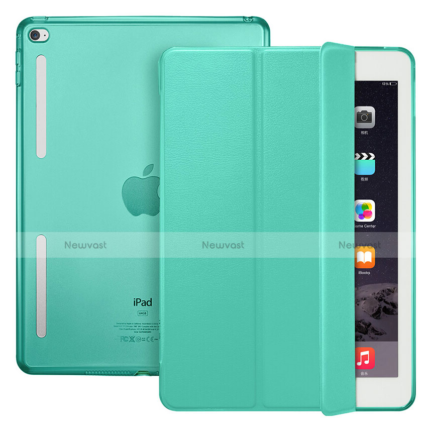 Leather Case Stands Flip Cover L06 for Apple iPad Mini 4 Green
