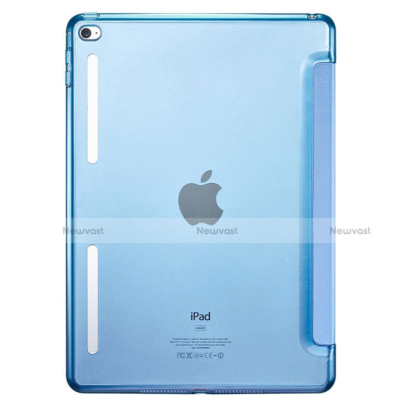 Leather Case Stands Flip Cover L06 for Apple iPad Mini 4 Sky Blue