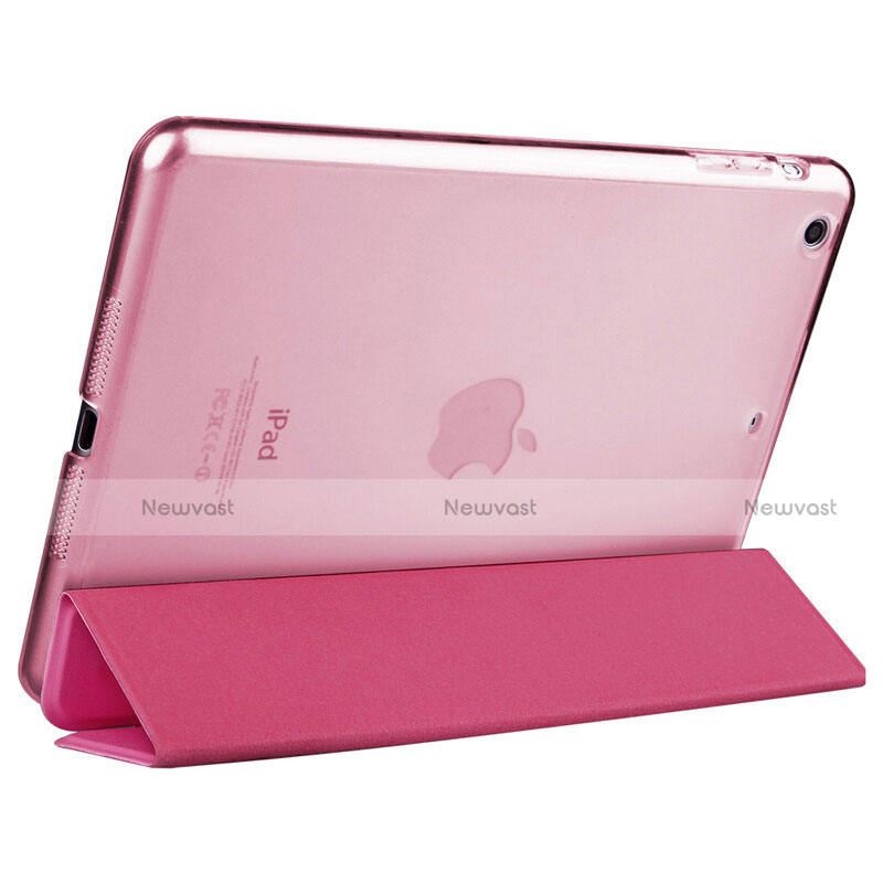 Leather Case Stands Flip Cover L06 for Apple iPad Mini Hot Pink