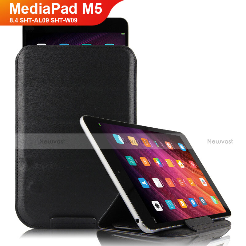 Leather Case Stands Flip Cover L06 for Huawei MediaPad M5 8.4 SHT-AL09 SHT-W09 Black
