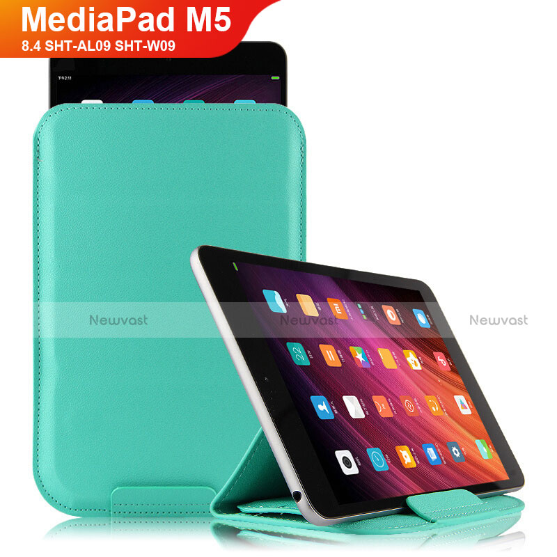 Leather Case Stands Flip Cover L06 for Huawei MediaPad M5 8.4 SHT-AL09 SHT-W09 Cyan