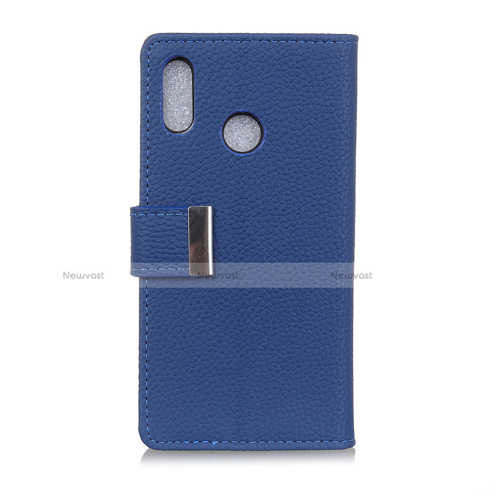 Leather Case Stands Flip Cover L06 Holder for Asus Zenfone 5 ZE620KL Blue