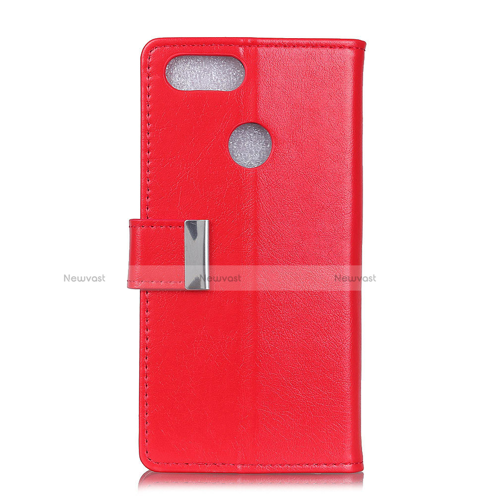 Leather Case Stands Flip Cover L06 Holder for Asus Zenfone Max Plus M1 ZB570TL Red