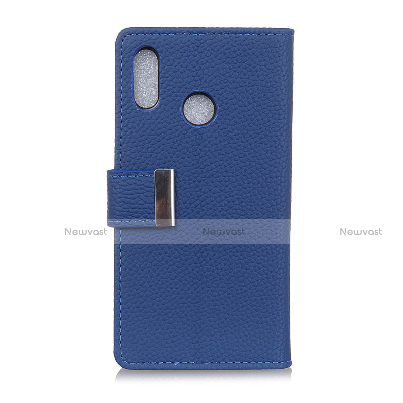 Leather Case Stands Flip Cover L06 Holder for Asus Zenfone Max ZB555KL Blue