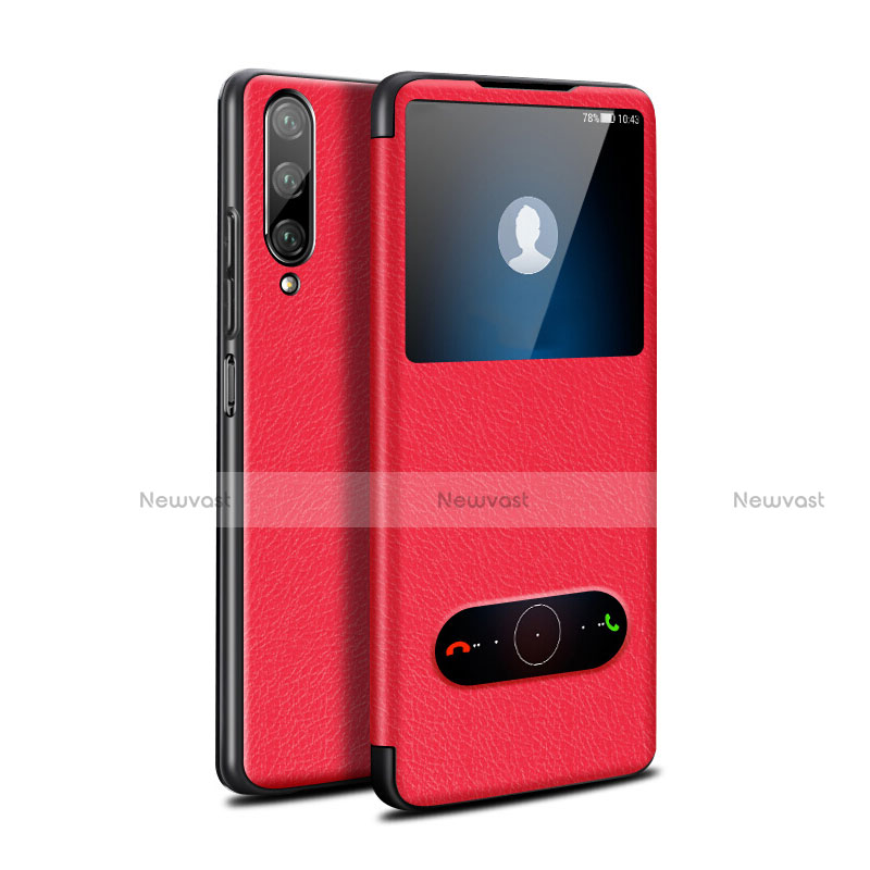 Leather Case Stands Flip Cover L06 Holder for Huawei Honor 9X Pro Red