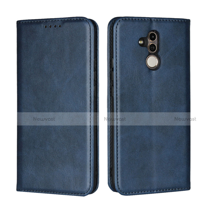 Leather Case Stands Flip Cover L06 Holder for Huawei Mate 20 Lite Blue