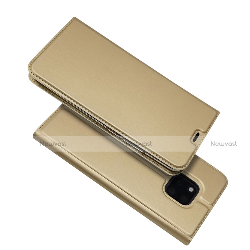 Leather Case Stands Flip Cover L06 Holder for Huawei Mate 20 Pro Gold