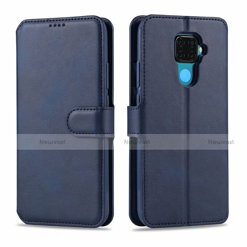 Leather Case Stands Flip Cover L06 Holder for Huawei Mate 30 Lite Blue