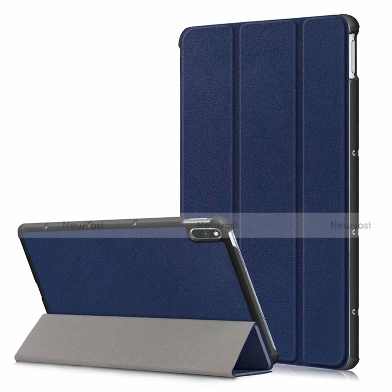 Leather Case Stands Flip Cover L06 Holder for Huawei MatePad Blue